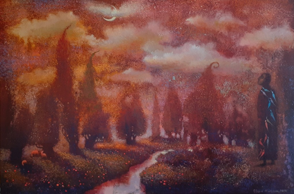 Mysterious nights on the other side 24x36'' acrylic, canvas