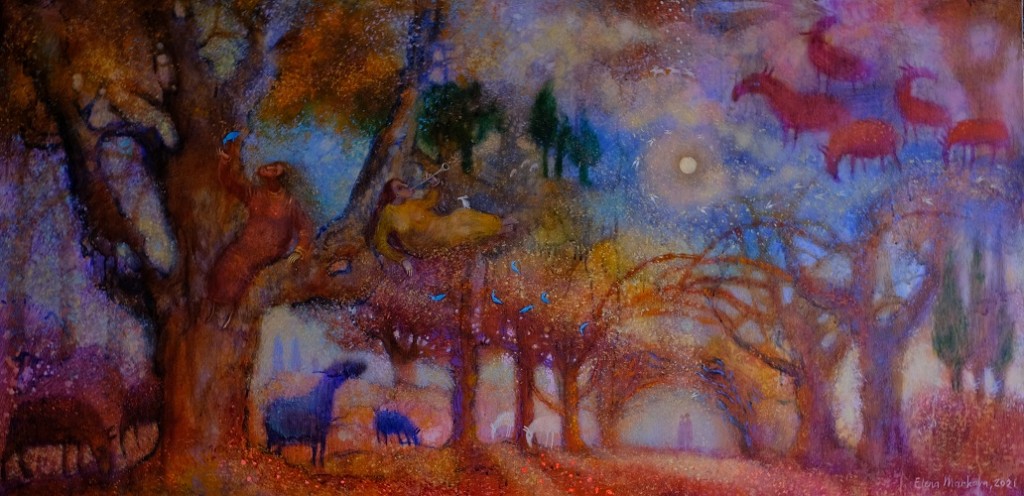 Enchanted forest 24x48'' acrylic, canvas (sold)