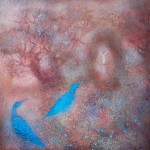 Blue Birds in Sunset 20x20'' acrylic, canvas $1600